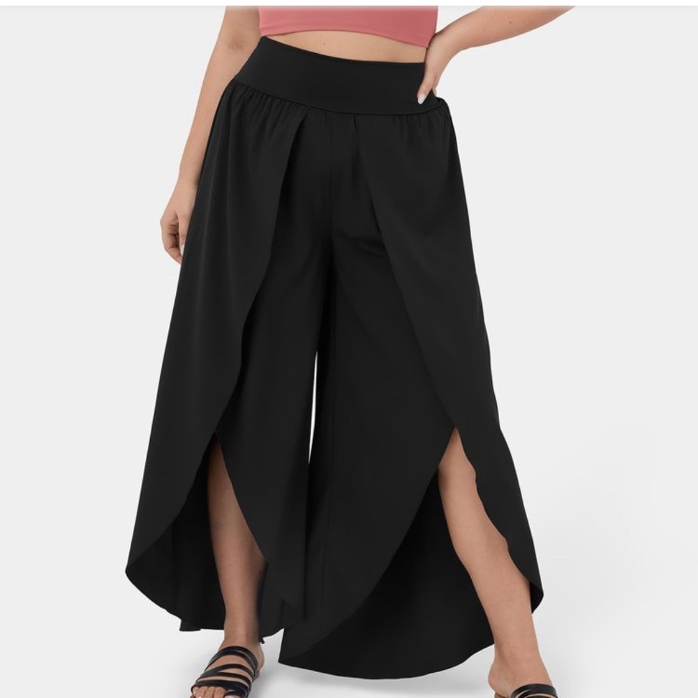 Halara High Waisted Flowy Split Wide Leg Pants, 3X